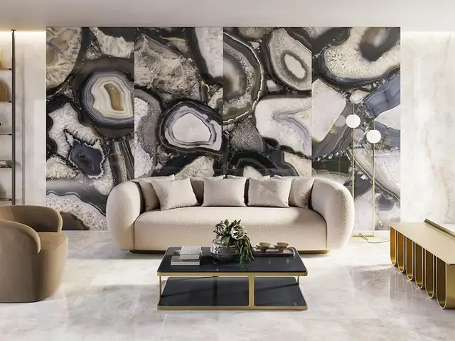 Obklad TDM Agate Black – mramorový dizajn, interiér