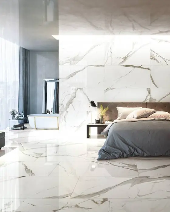 Obklad Prestigio Calacatta – mramorový dizajn, interiér